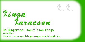 kinga karacson business card